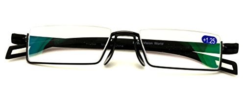 V.W.E Featherweight Slim Half Rim Memory Flex Reading Glasses With Anti-reflective AR Coating (black, 2.50) - Image 2