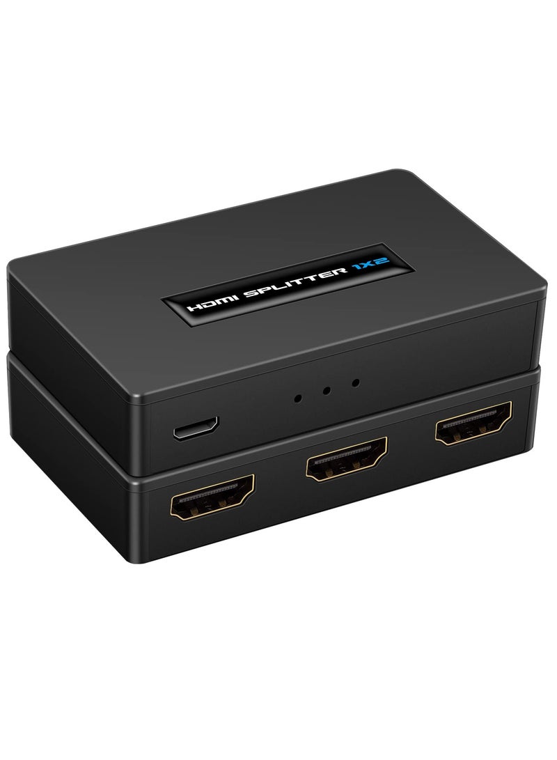 SYOSI HDMI Splitter 1x2 Full HD 1080P@60Hz for Dual Monitors HDMI 1 Source to 2 Displays Splitter 1 in 2 Out 4K HDMI@30Hz Splitter Compatible with HDTV Laptop PS5 4 3 Switch Xbox DVD Stick Xbox Roku - Image 1