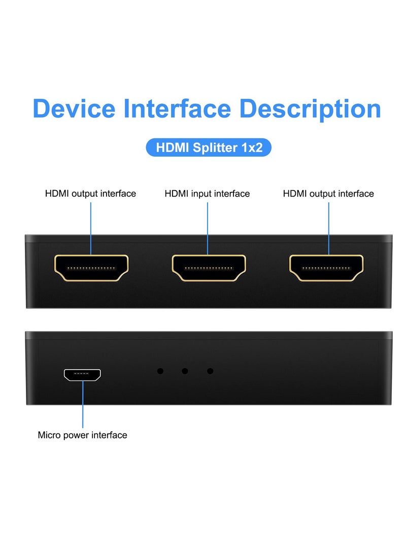 SYOSI HDMI Splitter 1x2 Full HD 1080P@60Hz for Dual Monitors HDMI 1 Source to 2 Displays Splitter 1 in 2 Out 4K HDMI@30Hz Splitter Compatible with HDTV Laptop PS5 4 3 Switch Xbox DVD Stick Xbox Roku - Image 3