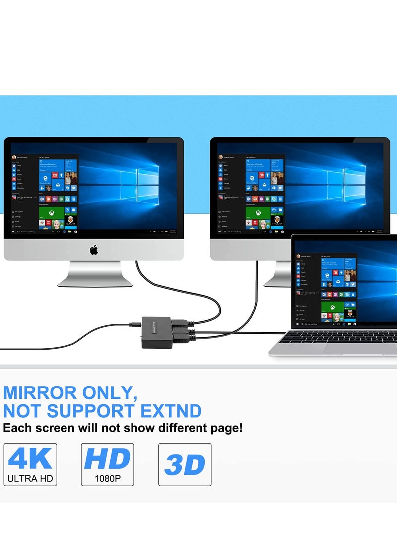 SYOSI HDMI Splitter 1x2 Full HD 1080P@60Hz for Dual Monitors HDMI 1 Source to 2 Displays Splitter 1 in 2 Out 4K HDMI@30Hz Splitter Compatible with HDTV Laptop PS5 4 3 Switch Xbox DVD Stick Xbox Roku - Image 5