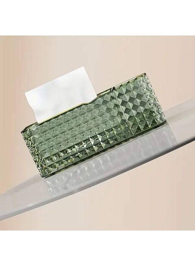 Transparent Acrylic Desk Organizer Multifunctional Tissue Box Cover With Remote Control Holder - Image 3