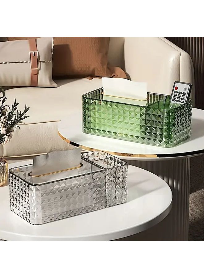 Transparent Acrylic Desk Organizer Multifunctional Tissue Box Cover With Remote Control Holder - Image 5