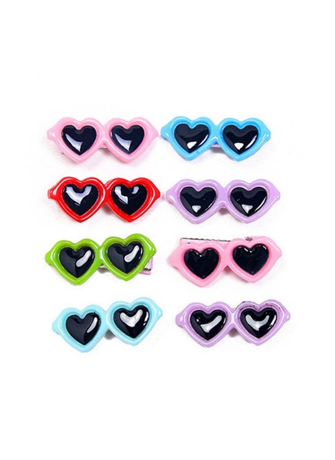 Teensery 12 Pcs Pet Hair Clips Heart Sunglass Shaped Alligator Hair Clips Hair Barrettes Hair Accessories For Small Dog Cat Puppy (Color Random)  - Image 3