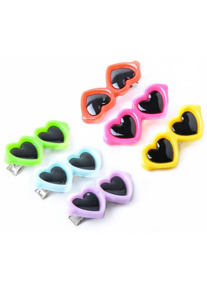Teensery 12 Pcs Pet Hair Clips Heart Sunglass Shaped Alligator Hair Clips Hair Barrettes Hair Accessories For Small Dog Cat Puppy (Color Random)  - Image 2