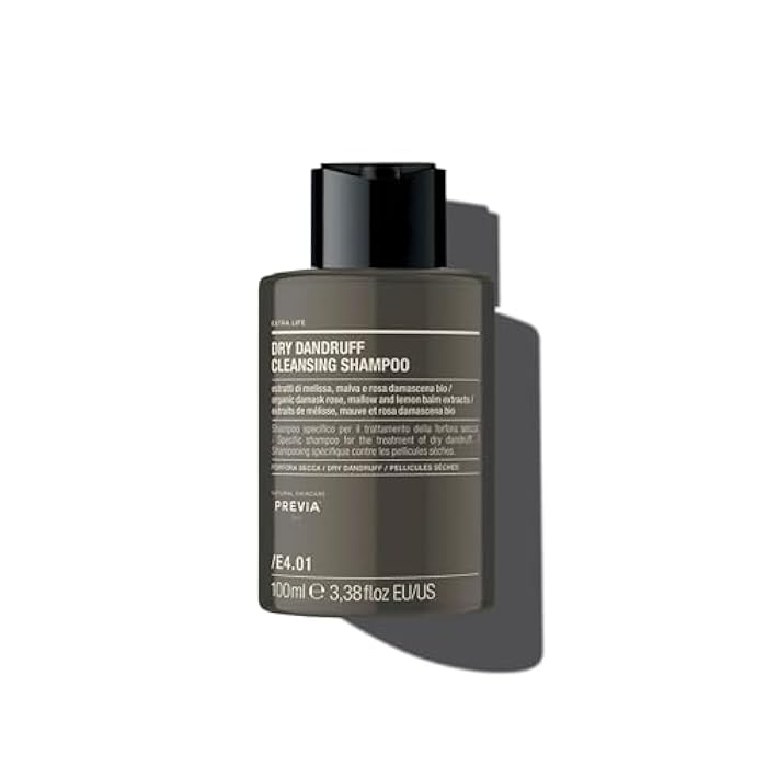 PREVIA Extralife Dry Dandruff Cleansing Shampoo | Organic Ingredients For Scalp Balance | Certified Vegan Dermatologically Tested Formula | 98% Natural Origin | 3.38 Oz - Image 1