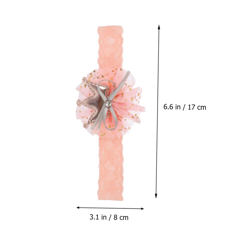3pcs Newborn Photography Props Set Pink Lace Headband Socks For Girls Photoshoot - Image 3