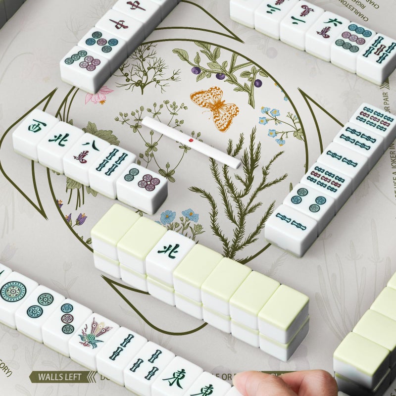 molovsiny Mahjong Mat for Table - Durable Mahjong Table Cover with Unique Design, Premium Mahjong Accessories, Perfect Mahjong Gifts for Women, Game Mat for Mahjong and Board Game Enthusiasts Ethereal Garden - Image 4