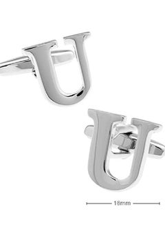 Personalized Fashion English Letter U Shape Cufflinks Mens French Shirt Cufflinks For Wedding