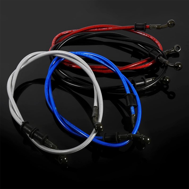 120cm Motorcycle Braided Stainless Steel Brake Clutch Oil Hose Line Pipe Black - Image 5