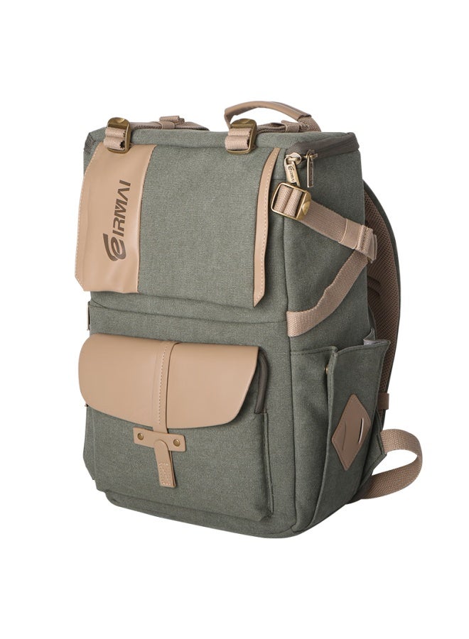 Eirmai Sd06 Dslr Camera Bag, Shoulder Photography Bag, Digital Canvas Waterproof Travel Backpack, Vintage Green - Image 5