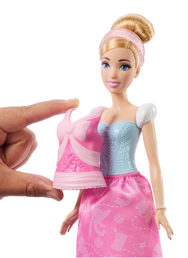 Disney - Princess Toys, Cinderella Fashion Doll with 2 Looks, 9 Accessories, 2 Snap-On Bodices & 2 Skirts, 2-in-1 Stories Inspired by Disney Movie - Image 1