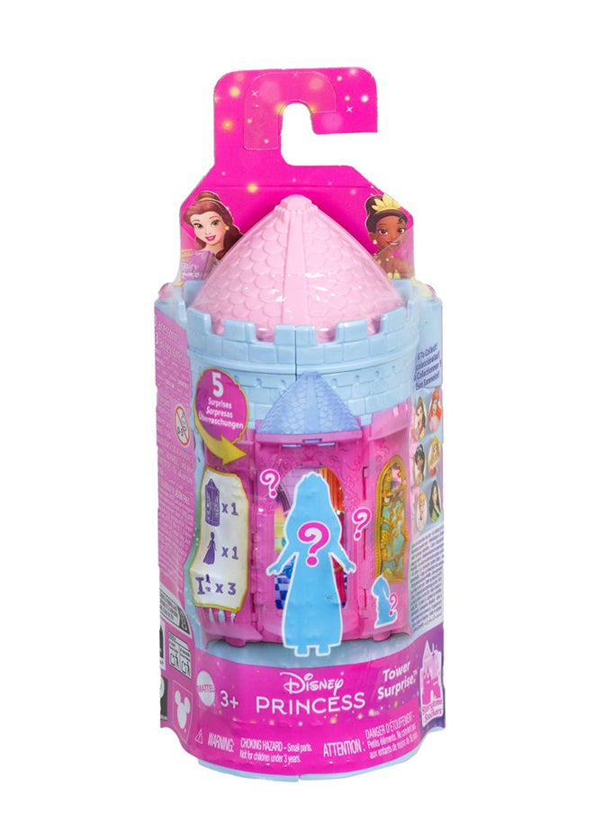 Disney - Princess Tower Surprise Small Dolls & Accessories, Stacking Playsets with 4 Surprises & Friend from Disney Movies (Styles May Vary) - Image 1