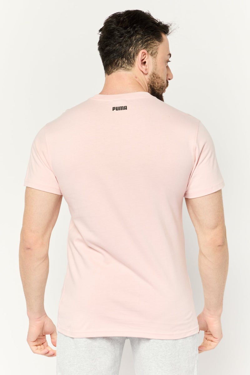 PUMA Men Sportswear Fit Embroidered Short Sleeves Outdoor T-Shirt, Pink - Image 4