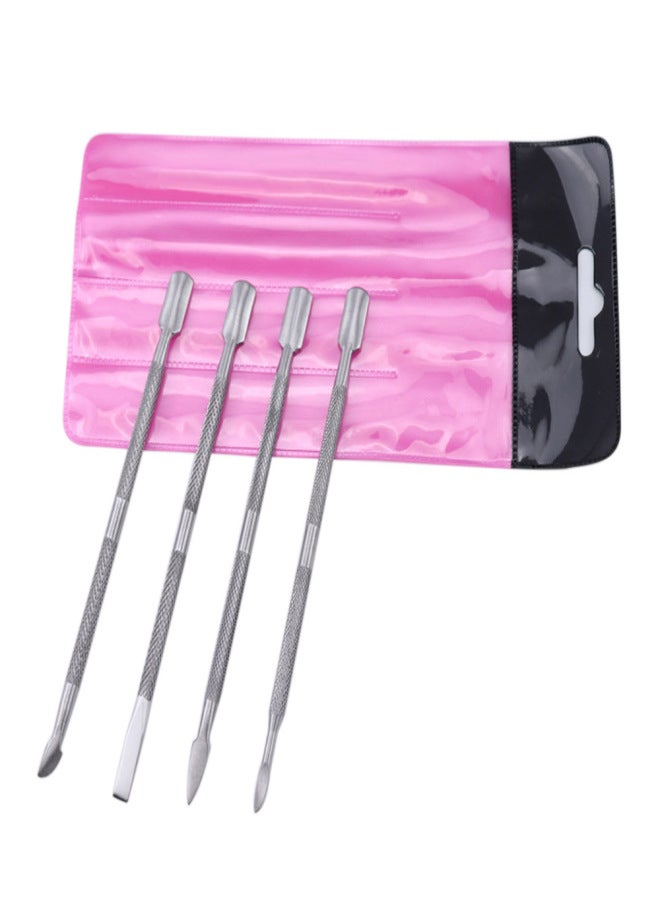 4PCS Stainless Steel Double Ended Nail Pusher Remover Cuticle Manicure Pedicure Nail Cleaner (Matt Surface) - Image 5