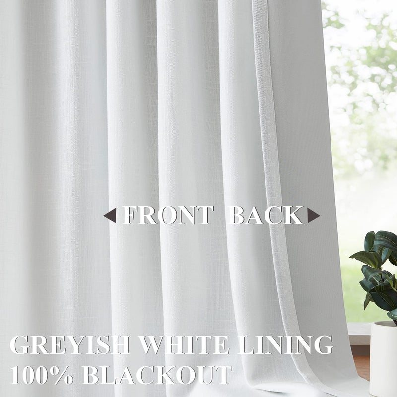 Vision Home White Pinch Pleated Full Blackout Curtains Thermal Insulated Window Curtains 90 Inch For Living Room Bedroom Room Darkening Pinch Pleat Drapes With Hooks Back Tab 1 Panel 60"" Wx90 L - Image 3