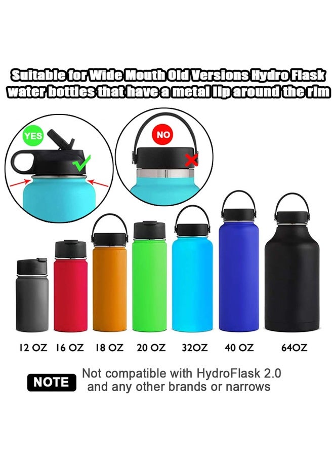 2PCS Paracord Water Bottle Handle for 12oz to 64oz Older Version Wide Mouth Hydro Flask, Bottle Accessories Paracord Strap Carrier Assembled with Safety Ring and Carabiner for Hiking - Image 5