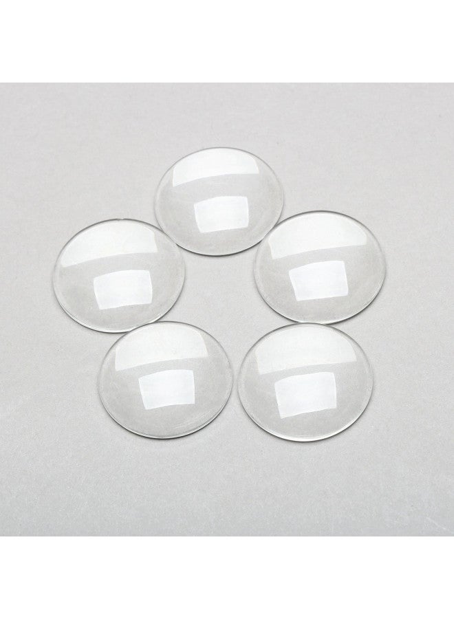 Dophee Glass Cabochons Dome Tiles, 10PCS 30mm, Thickness 7mm, Clear Round Flat Back Dome Cabochons Set for DIY Craft Photo Charms, Cameo Pendants, Rings, Necklace and Jewelry Making - Image 3