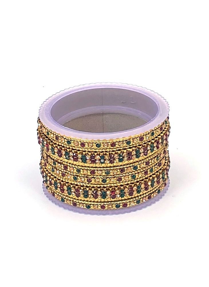 GOHONA - GOHONA Colorful Bangle Collection Beautifully Designed Indian Bollywood Style Alloy Metal Bangles for Kids Teenagers and Women - Image 1