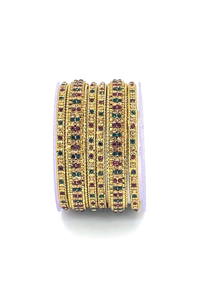 GOHONA - GOHONA Colorful Bangle Collection Beautifully Designed Indian Bollywood Style Alloy Metal Bangles for Kids Teenagers and Women - Image 1