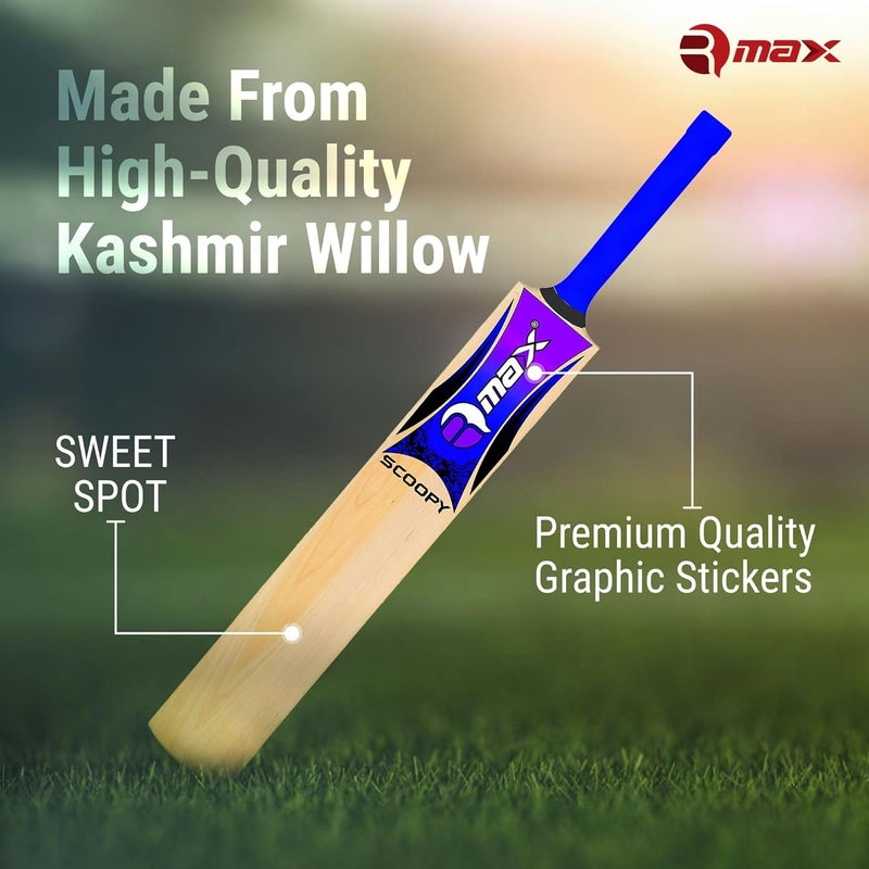 RMAX Kashmir Willow Scoop Cricket Bat for Tennis Ball, Light Weight, Tennis & Rubber Ball, Bat Cover (Purple) - Image 5