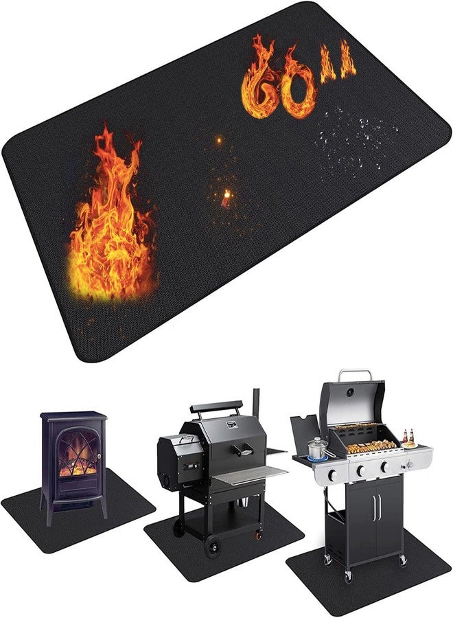 UBeesize 36 x 60 inches Under Grill Mat for Outdoor Grill,Double-Sided Fireproof Grill Mat for Fire Pit,Indoor Fireplace Mat Fire Pit Mat,Oil-Proof Waterproof BBQ Protector for Decks and Patios - Image 1
