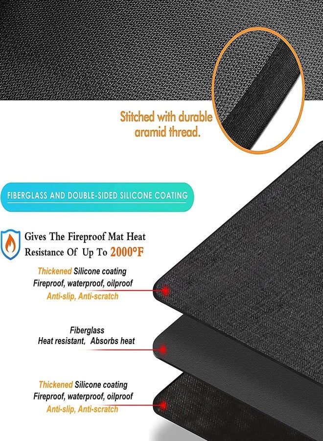UBeesize 36 x 60 inches Under Grill Mat for Outdoor Grill,Double-Sided Fireproof Grill Mat for Fire Pit,Indoor Fireplace Mat Fire Pit Mat,Oil-Proof Waterproof BBQ Protector for Decks and Patios - Image 2
