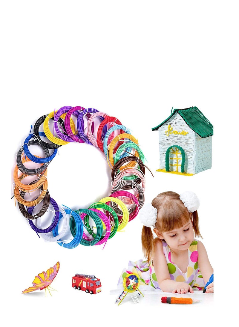 Y&D 3D Pen PLA Filament, High-Precision Diameter Smooth Printing Refills, Filament Kit Art with for Kids and Adults 20 PCS Total of Different Colors