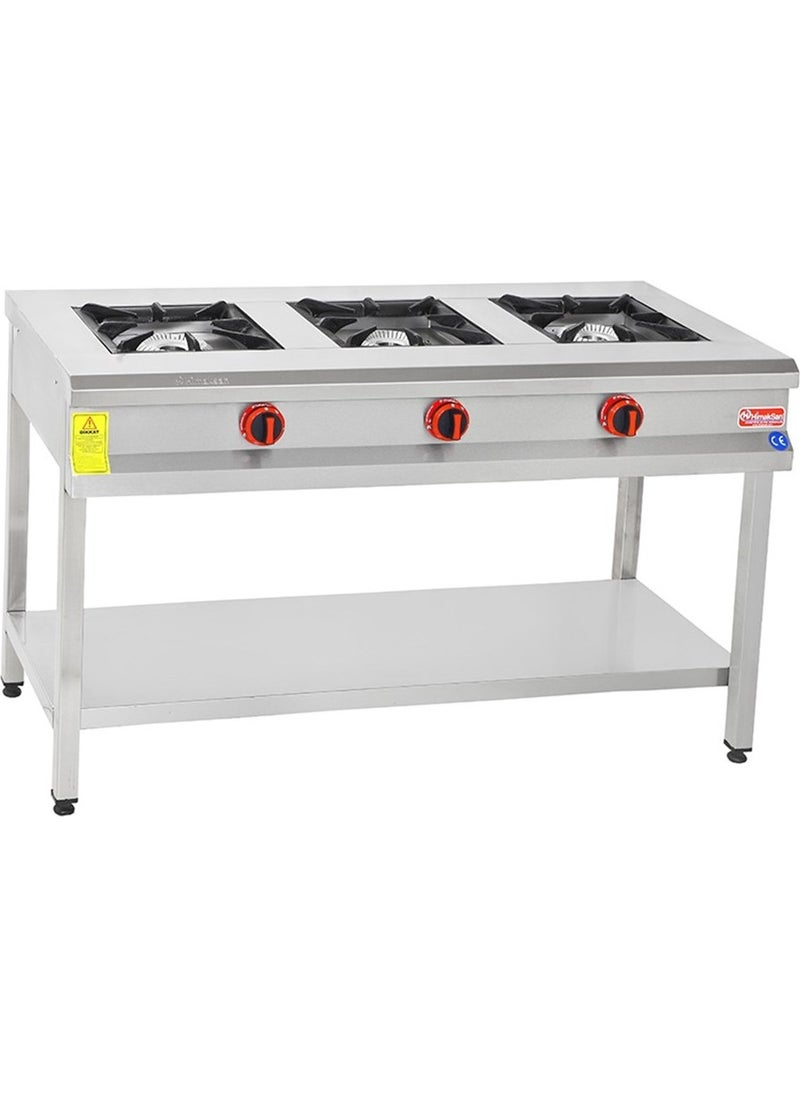 Himaksan Industrial 130 x 50 cm LPG Cylinder Base Shelf 3-Burner Stove 