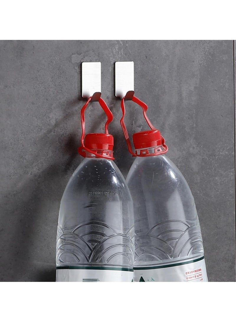 ECVV 8 Pack Self-adhesive Hooks, Heavy Duty Stainless Steel Wall Holder, Waterproof Towel Hanger for Home Kitchen Bathroom-Silver - Image 3