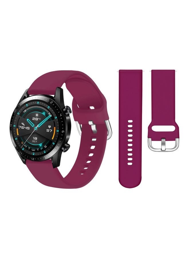 NIBEMINENT Replacement Band For Huawei Watch GT 2 - 46mm Wine Red - Image 2