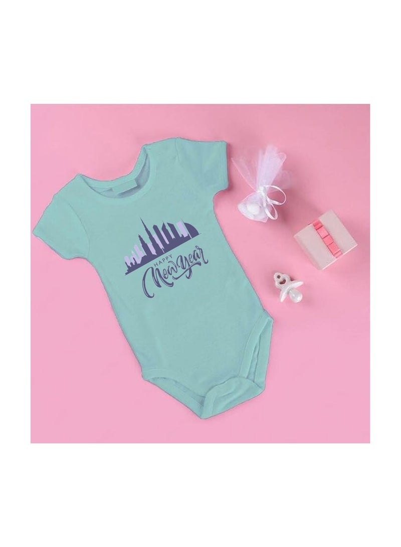 Happy New Year In Dubai With This Soft Cotton Baby Short Sleeve Onesie-Baby Bodysuit For New Year's Dubai-Baby's New Year's Outfit - Image 2