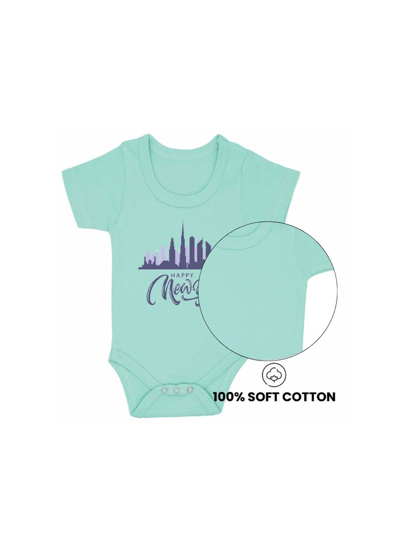 Happy New Year In Dubai With This Soft Cotton Baby Short Sleeve Onesie-Baby Bodysuit For New Year's Dubai-Baby's New Year's Outfit - Image 4