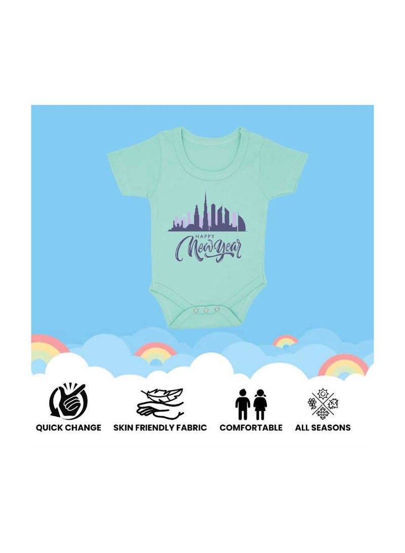 Happy New Year In Dubai With This Soft Cotton Baby Short Sleeve Onesie-Baby Bodysuit For New Year's Dubai-Baby's New Year's Outfit - Image 5