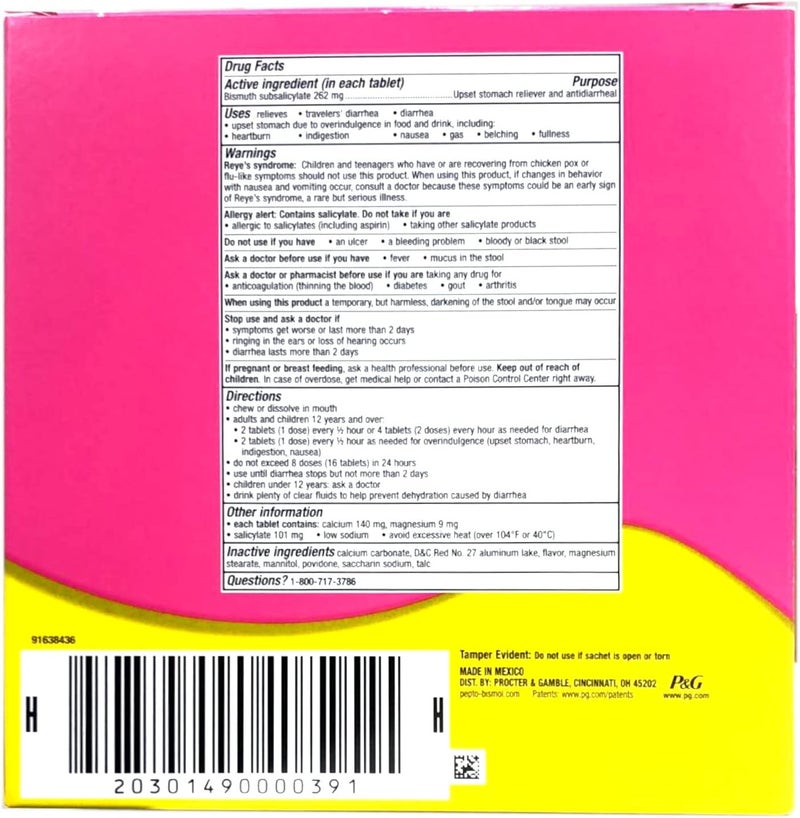 Pepto Bismol Chewables Dispenser  32 Packs of 4 - Image 3