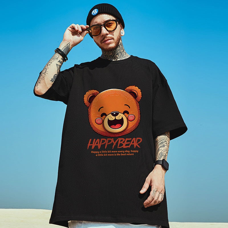 2023 Letter Short-sleeved Men's Trendy Plus Size Men's Wear Plus Size oversize Trendy Half-sleeved T-shirt for Summer - Image 4