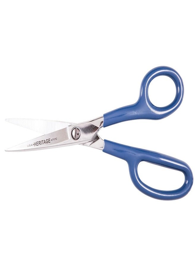 Klein Tools 717C Scissors, Made in USA, Carpet Napping Shear, Curved with Coated Handle, 7-7/8-Inch - Image 3