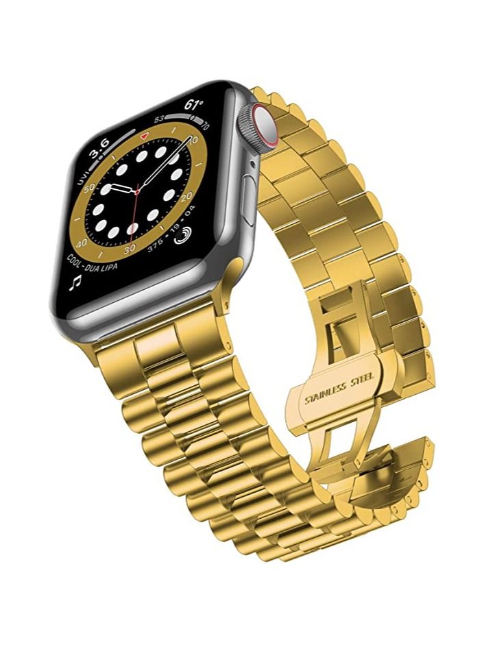 Replacement Band Compatible with Apple Watch 41mm Stainless Steel Solid Strap Metal Bracelet for Apple Watch Series 7/ - Image 1
