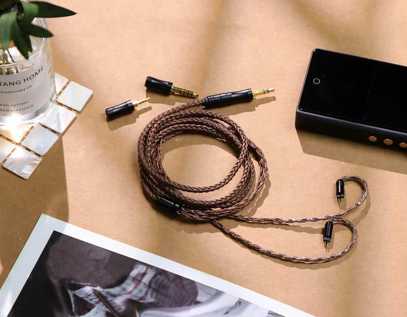 Linsoul Tripowin Amber 32AWG OFC Oxygen Free Cable HiFi IEM Cable with Interchangeable 2.5mm/3.5mm/4.4mm Plug, PVC Sleeve Replacement Cable for Audiophile(2pin 0.78mm) - Image 5