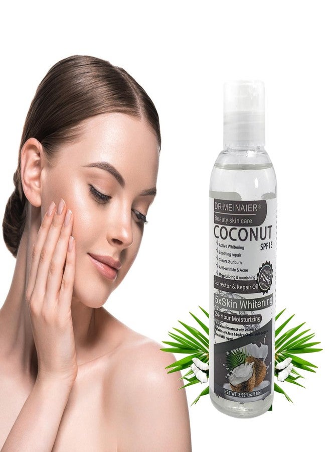 Elitzia Coconut Oil for Skin & Hair Care Repair Oil with SPF 15 UV Protection Moisturizing Glowing for Dry Skin Frizzy Damaged Hair Massage Oil with Vitamin E Avocado Jojoba Oil 118ml/3.99fl.oz Elitzia - Image 1