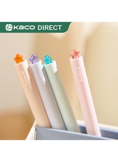 Kaco First Gel Pens Cute Stationery Black Ink, 0.7 Mm Medium Point, Aesthetic Cute Star Pens For Journaling (4 Bright Colors)  - Image 2