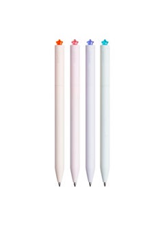 Kaco First Gel Pens Cute Stationery Black Ink, 0.7 Mm Medium Point, Aesthetic Cute Star Pens For Journaling (4 Bright Colors)  - Image 1