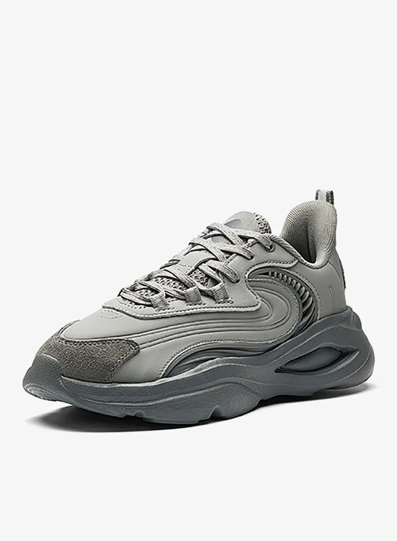 ANTA Chaobai ｜Soft Plaid Lifestyle Casual Shoes Sneakers Grey
