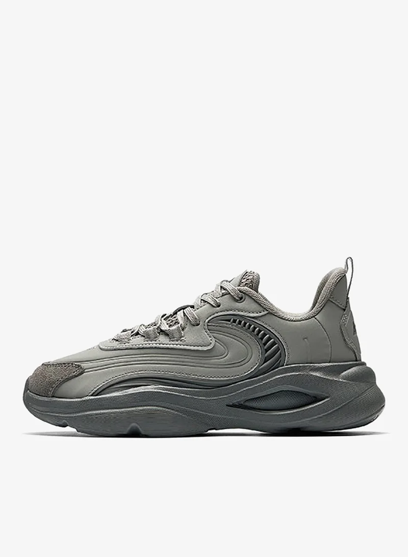 ANTA Chaobai ｜Soft Plaid Lifestyle Casual Shoes Sneakers Grey