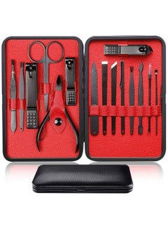 ORiTi Nail Clipper Manicure Set Stainless Steel Professional Pedicure Black 15 Pieces  - Image 1