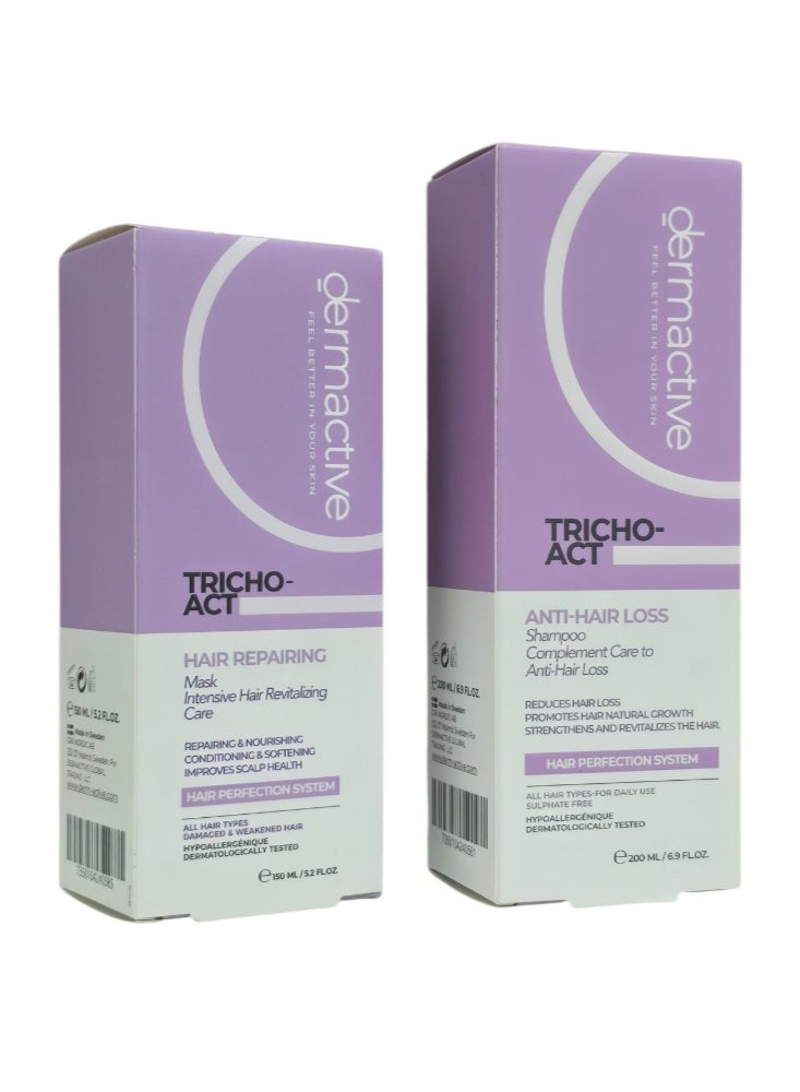 Dermactive Anti-Hair Loss Shampoo200ml+Hair Repairing Mask Intensive Hair Revitalalizing Care 150ml - Image 1