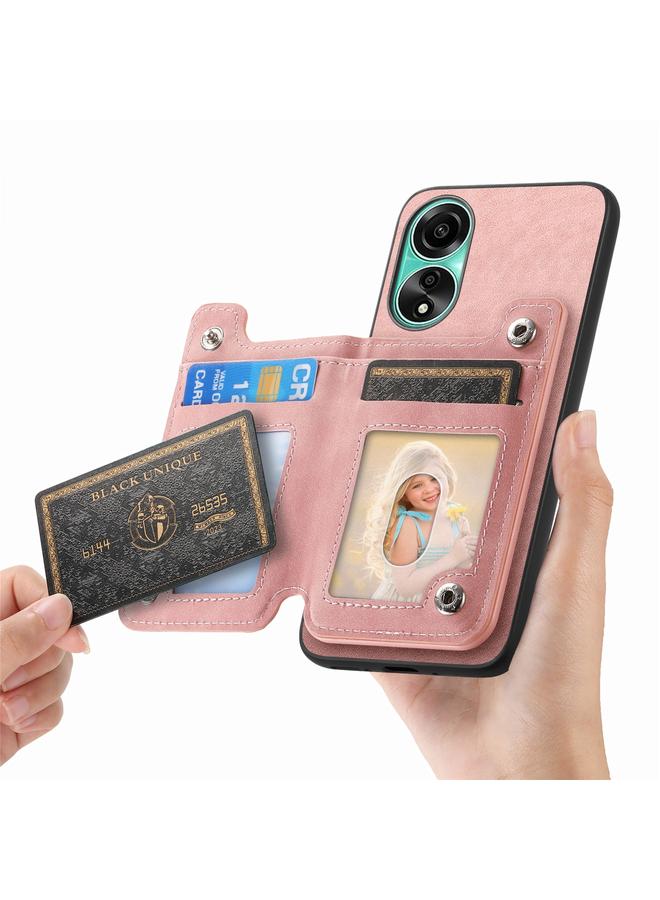 اس-توب جراب خلفي لهاتف OPPO A78 4G Retro MagSafe مزود بسحاب وحقيبة بطاقات - Image 4