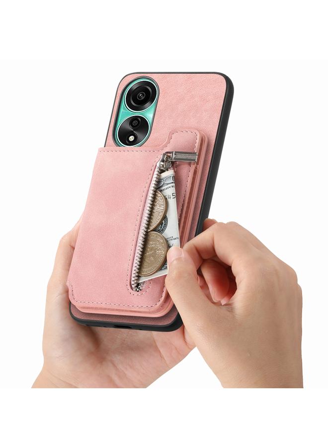 اس-توب جراب خلفي لهاتف OPPO A78 4G Retro MagSafe مزود بسحاب وحقيبة بطاقات - Image 5