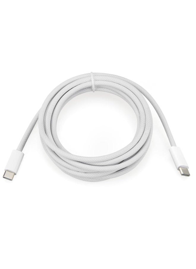 USB-C 240W Charging Cable, 2 M Braided, Faster Charging Cord, Power Delivery PD Cable Type C, Compatible with iPhone 15/15 Pro/15 Plus/15 Pro Max,iPad Mini/Pro, MacBook Pro/Air, White