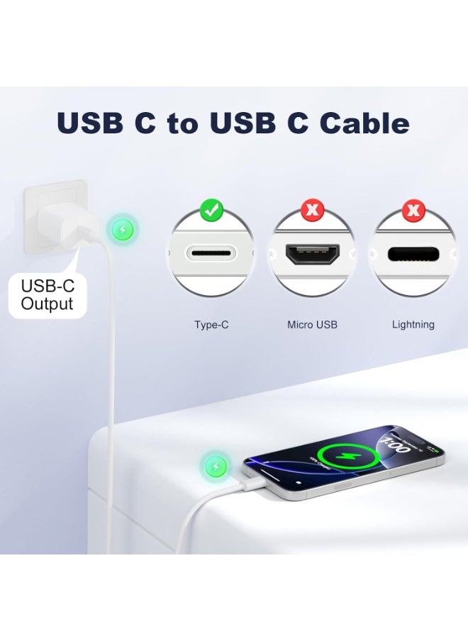 USB-C 240W Charging Cable, 2 M Braided, Faster Charging Cord, Power Delivery PD Cable Type C, Compatible with iPhone 15/15 Pro/15 Plus/15 Pro Max,iPad Mini/Pro, MacBook Pro/Air, White