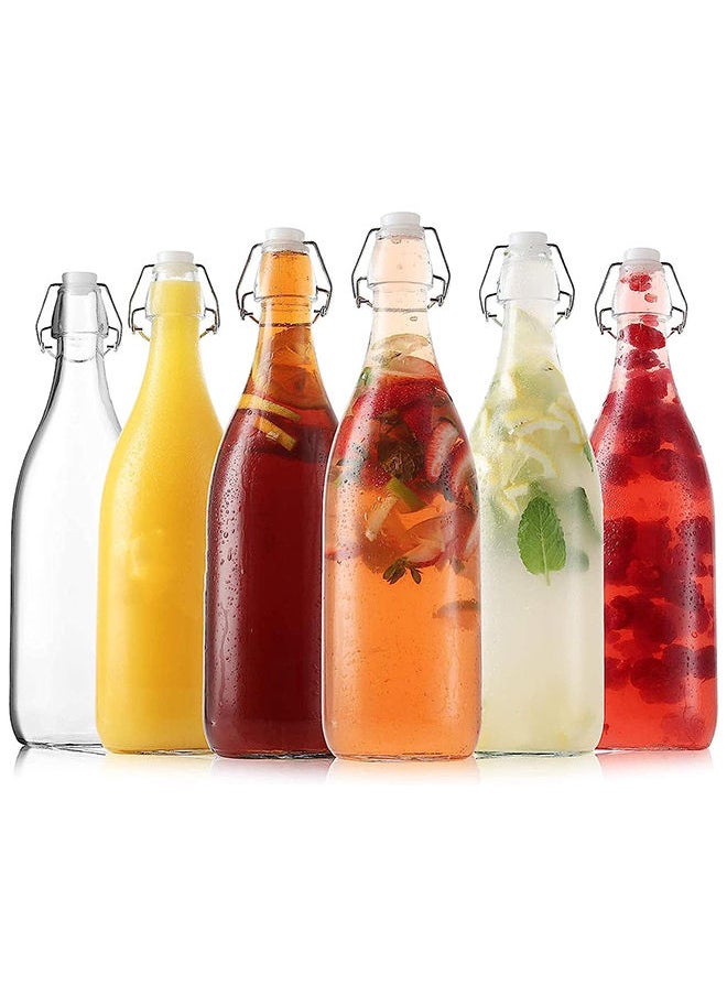 Star Cook - Star Cook Airtight 500 ml Flip Top Glass Bottle Brewing Bottles For Kombucha Kefir Beer Soda Juice Water Clear-6Pcs - Image 1